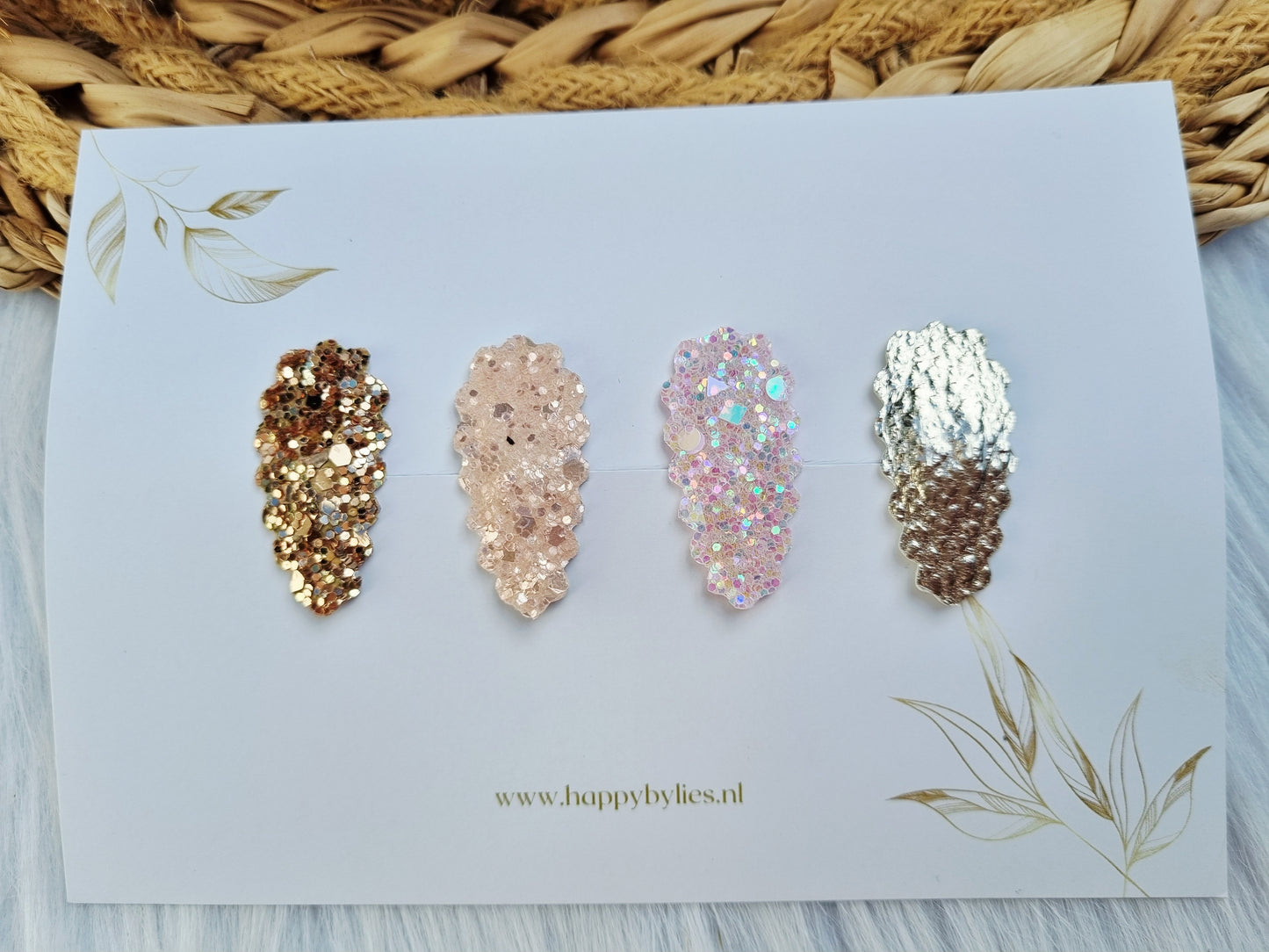 Leatherlook haarspeldjes Suze ribbel