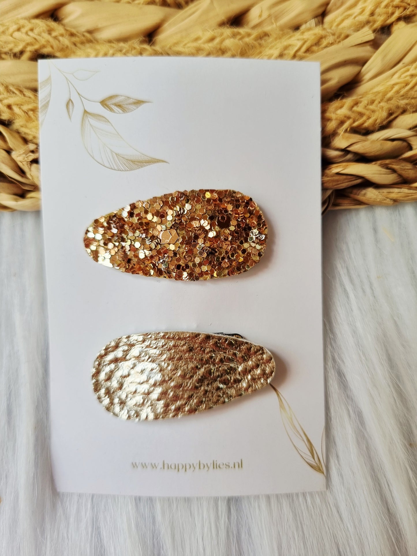 Leatherlook anti-slip haarspeldjes Ava