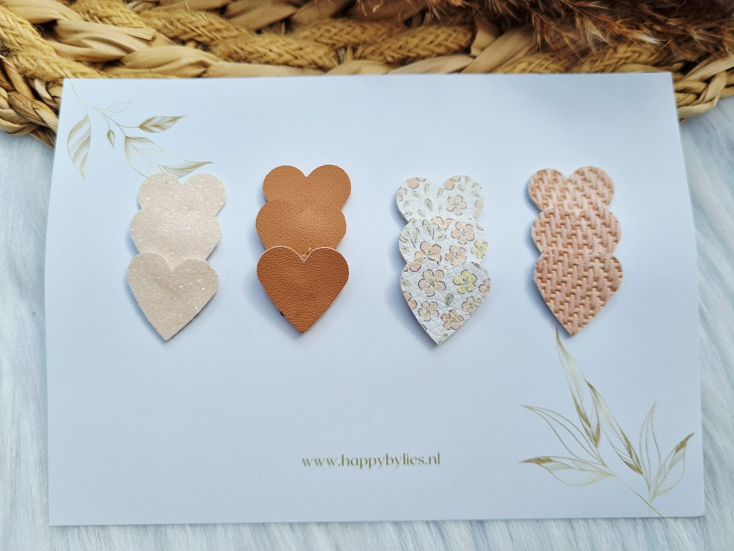 Leatherlook anti-slip haarspeldjes elke hart