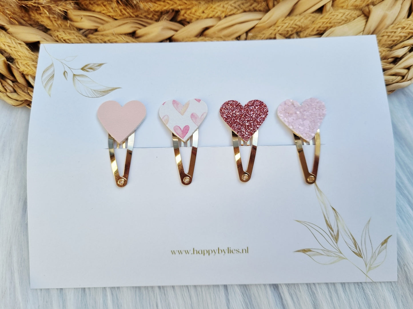 Leatherlook haarspeldjes Nien hart
