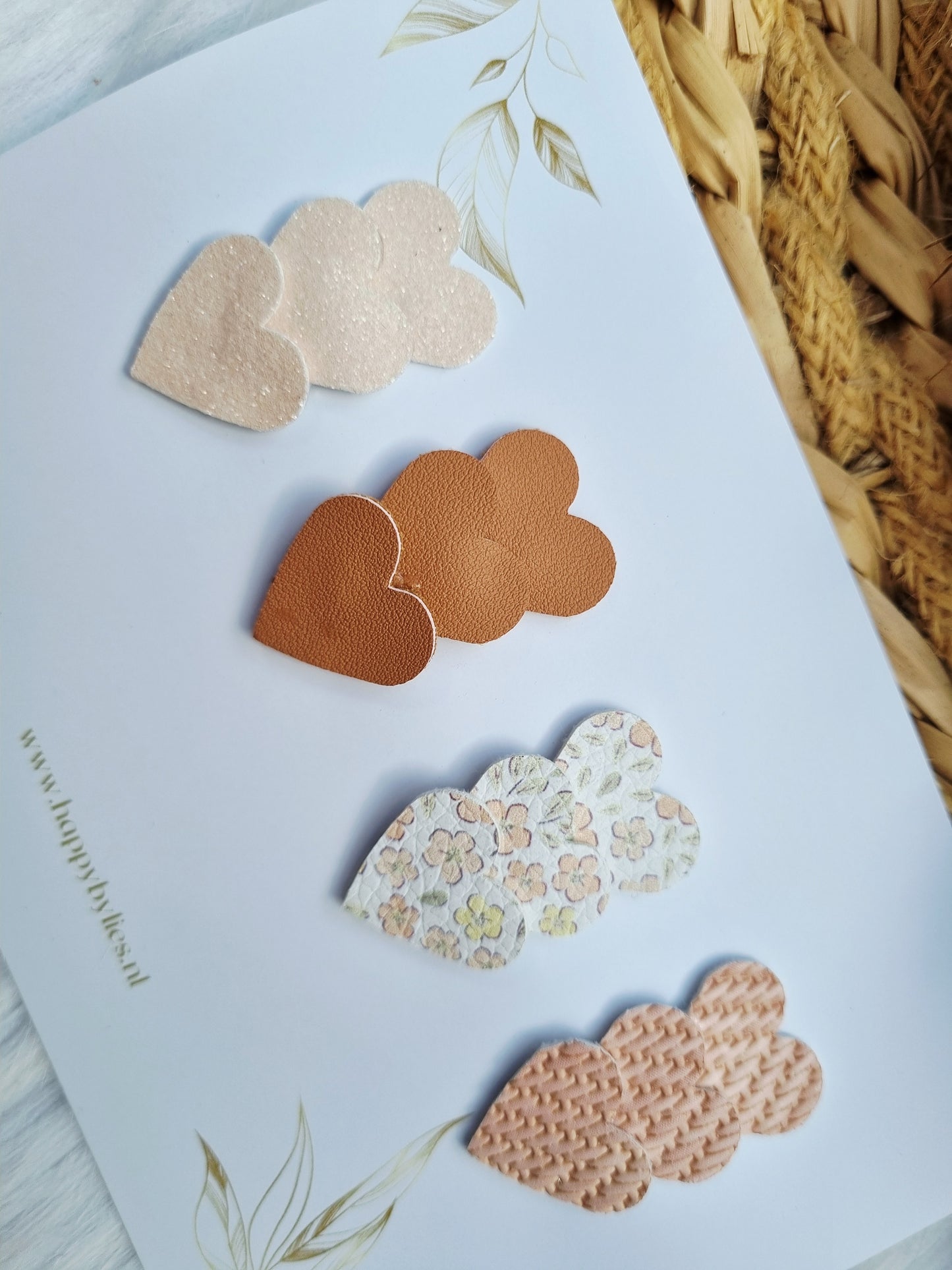 Leatherlook anti-slip haarspeldjes elke hart