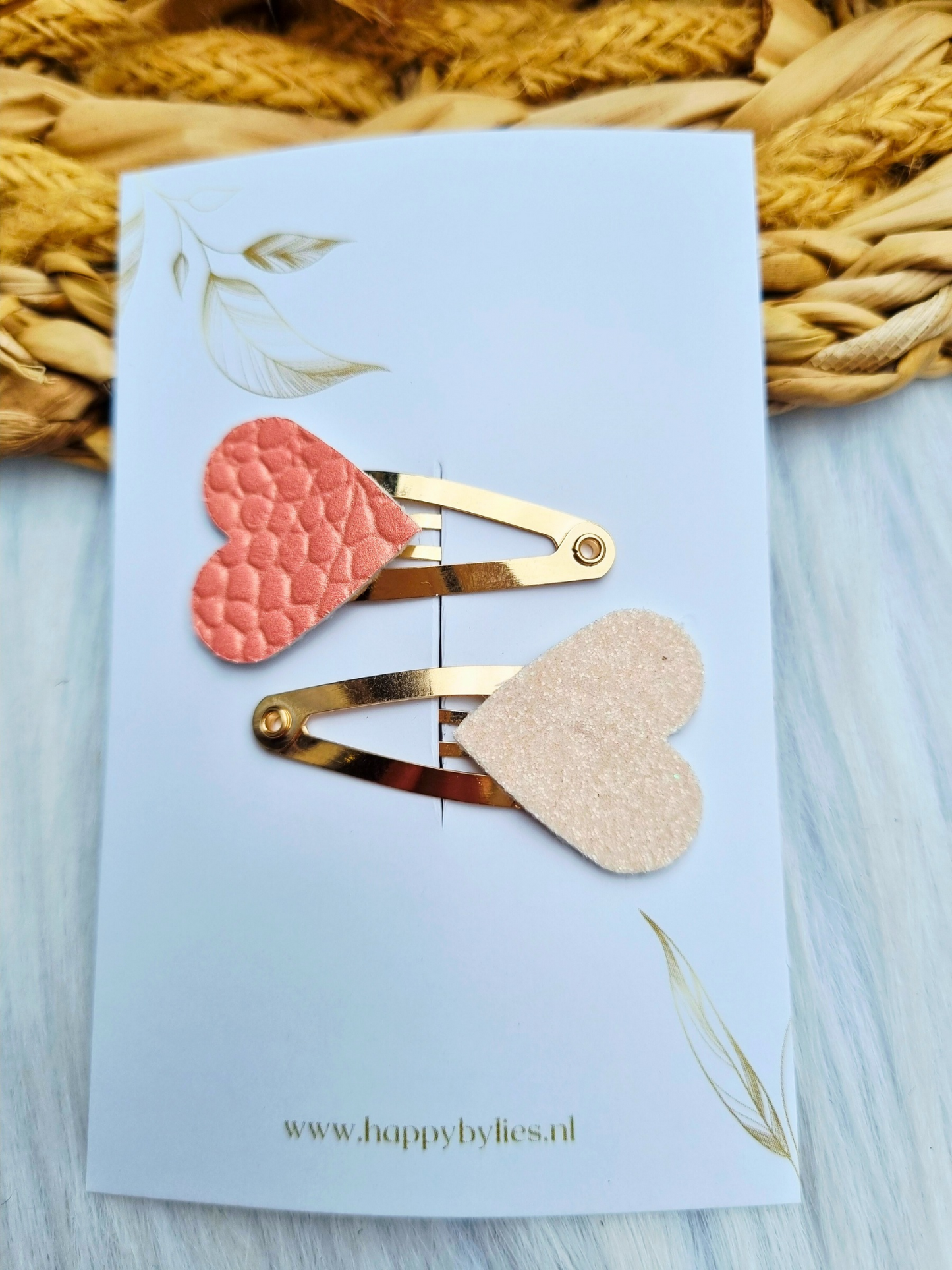 Leatherlook haarspeldjes eef hart