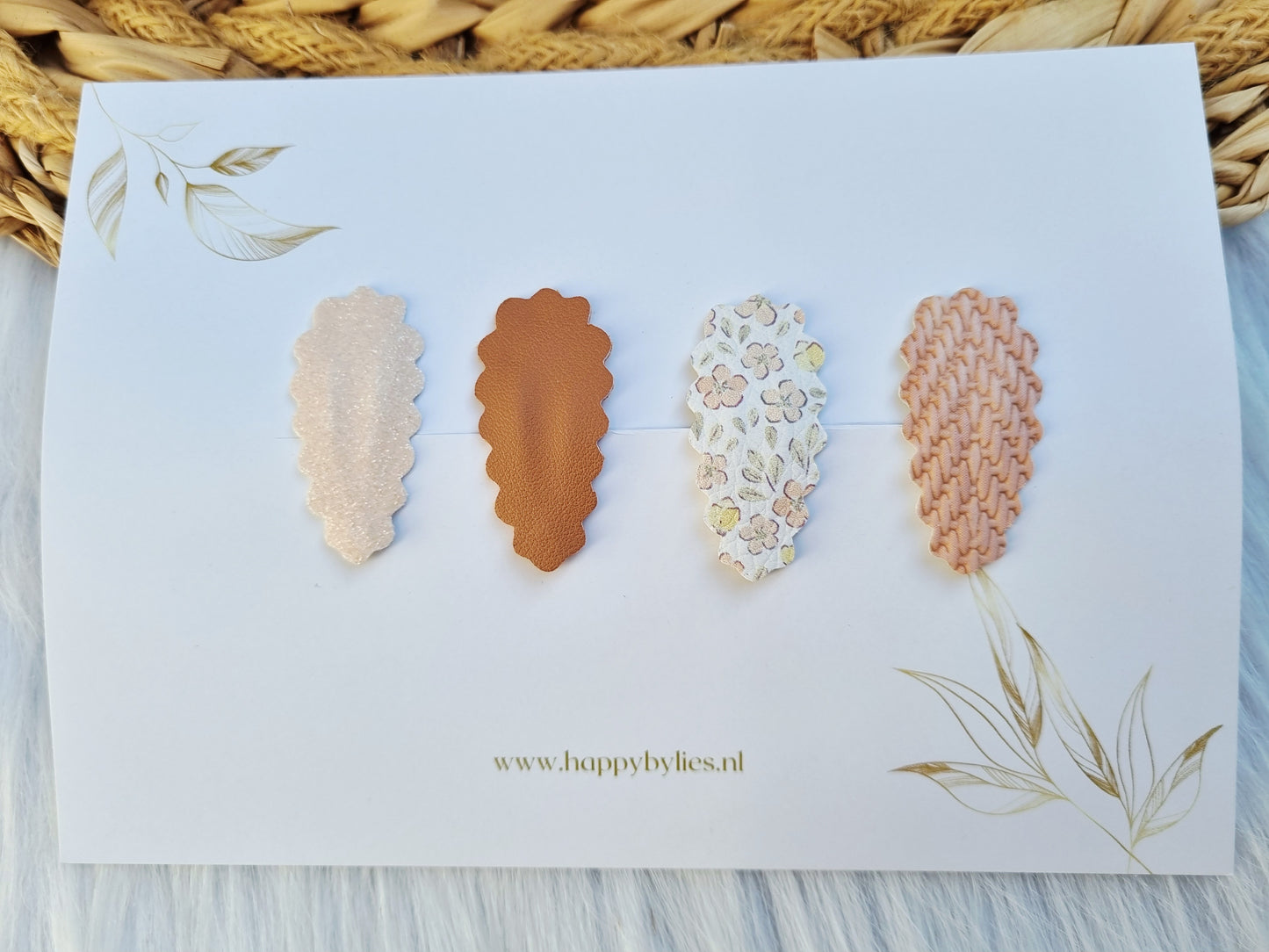 Leatherlook haarspeldjes Elke ribbel