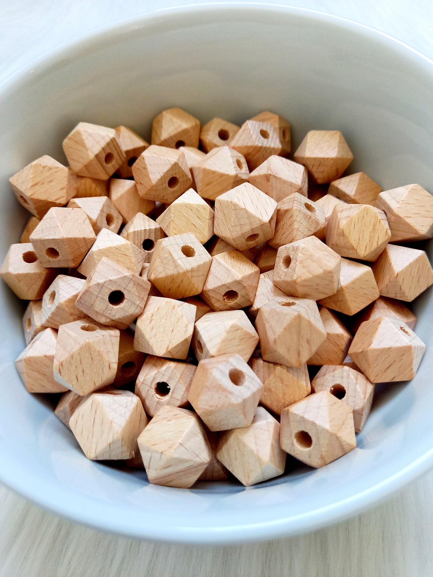 Beukenhouten kralen hexagon 14mm diy