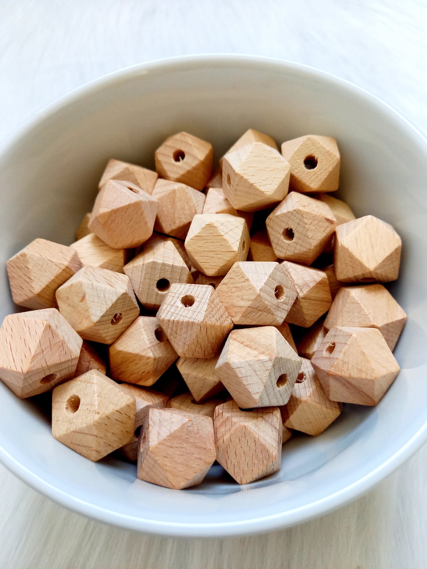 Beukenhouten kralen hexagon 18mm diy
