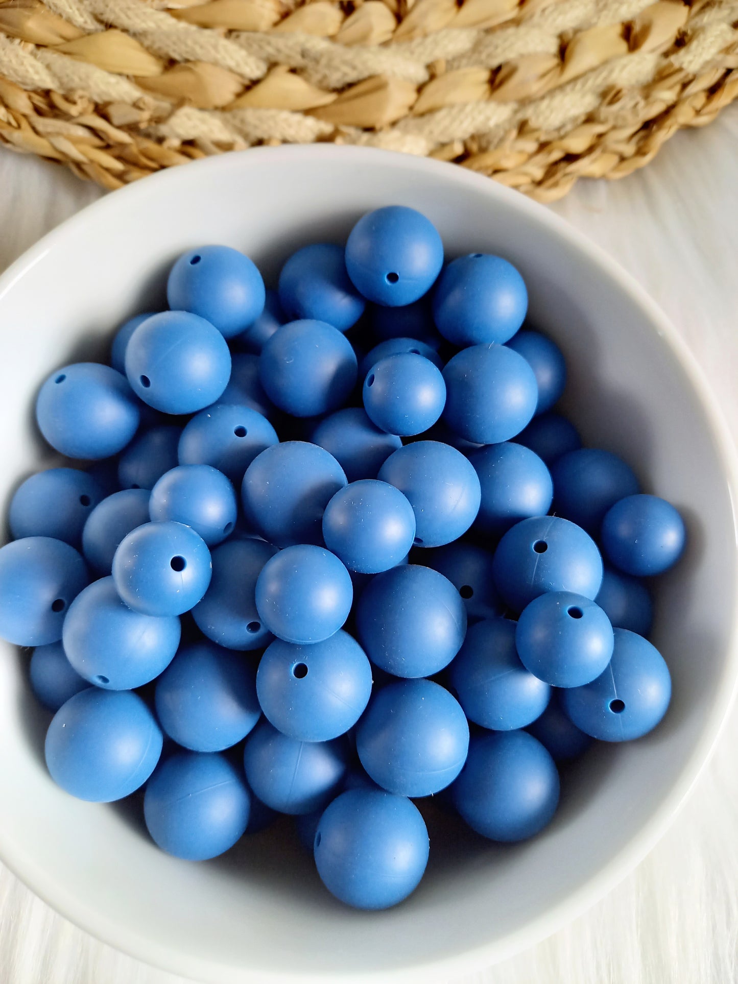 Siliconen kralen marine blauw diy, ronde kralen, hexagon kralen