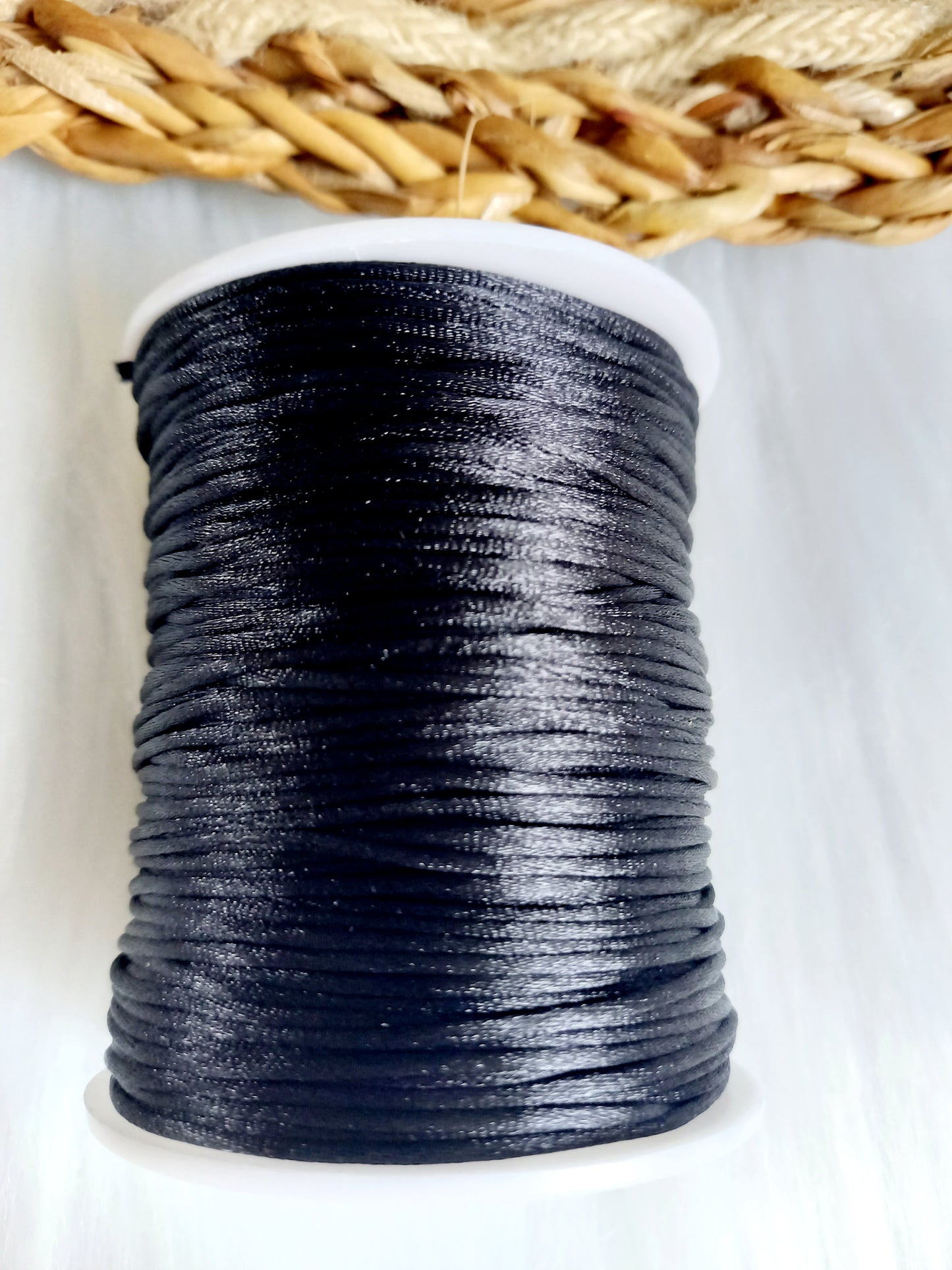 Satijnkoord 1.0mm zwart
