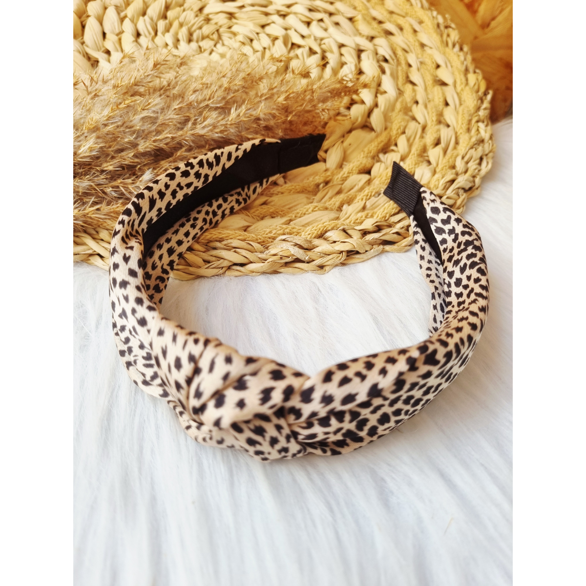 Knoopdiadeem Leopard zwart