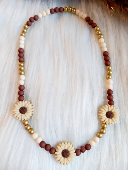 kinderketting madelief bruin/goud