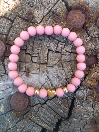 Kinderarmband hart powderblush