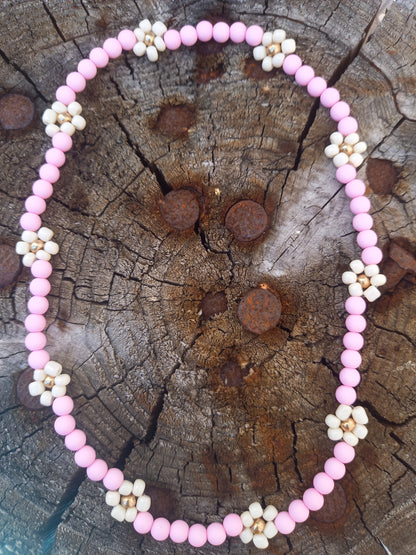 daisy kinderketting roze