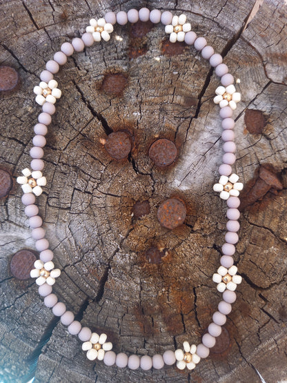 daisy kinderketting taupe