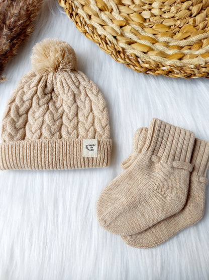 Merino baby slofjes beige