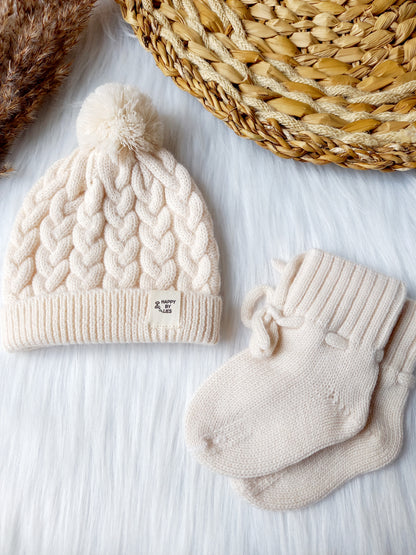 Merino baby slofjes creme