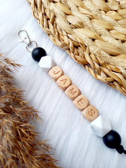 Sleutelhanger Kies je kleuren zelf. Zwart/marble