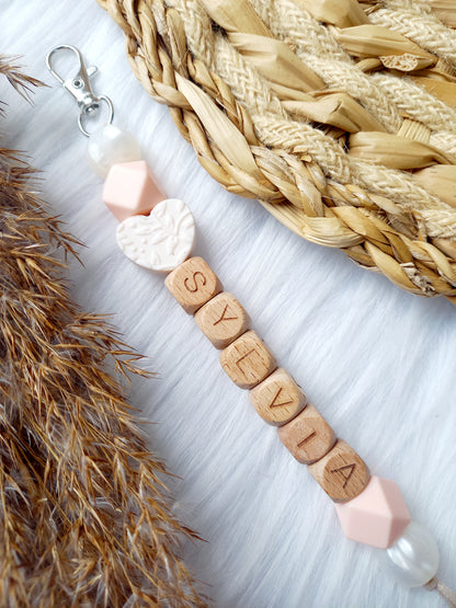 Sleutelhanger hart off white