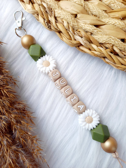 Sleutelhanger daisy 2 bloemen kies je kleuren zelf