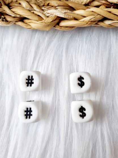 Witte letters kralen 