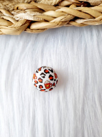 siliconen kralen print variant leopard pompoen