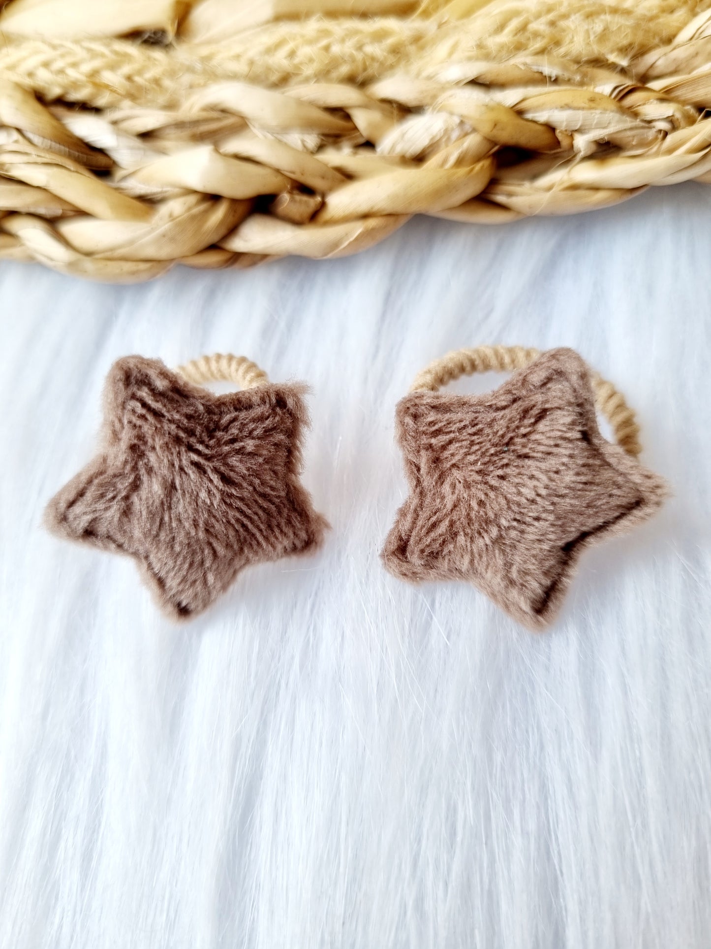 mini haar elastiekjes ster teddy taupe
