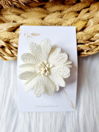 Haarspeldje anti slip Dahlia wit
