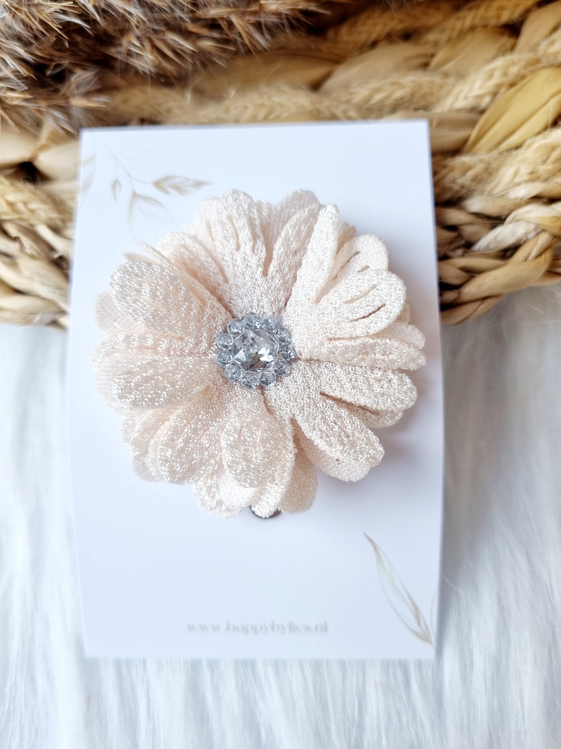 Haarspeldje Dahlia Diamond creme