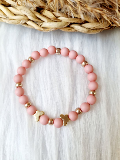Kinderarmband vlinder powderblush
