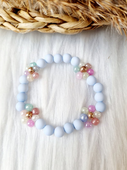 Kinder armband Daisy pastel icy blue