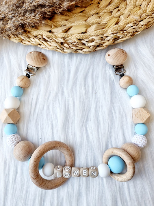 Wagenspanner met naam kies je kleuren zelf 
Wit, baby blauw