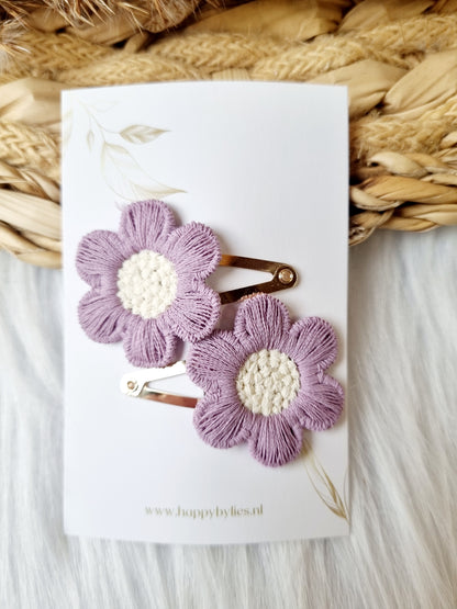 Haarspeldje peony 2 stuks lila 