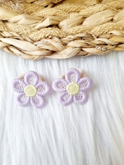 Mini haar elastiekjes Cherry blossom 2 stuks lila