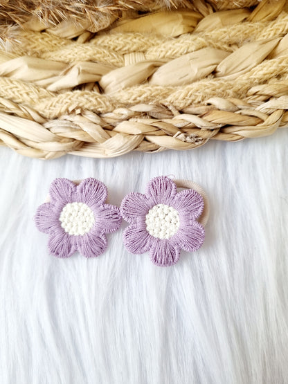 Mini haar elastiekjes peony 2 stuks lila