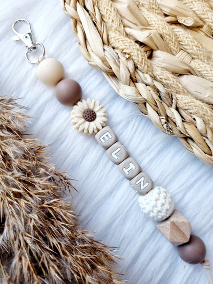 Sleutelhanger Lynn (daisy) beige
