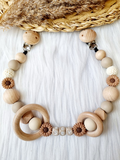 Wagenspanner daisy
Bloem bruin 
Klei, beige 