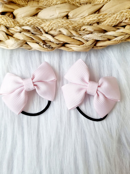 Haar elastiekje lint Bente 2 stuks soft blush