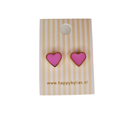 Kinderoorbellen Hart goud Roze
