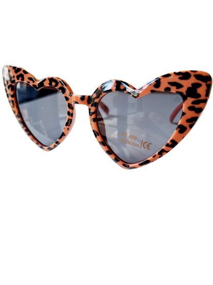 Kinderzonnebril hart leopard roest