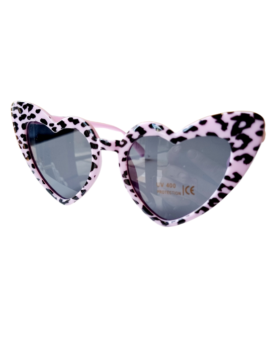 Kinderzonnebril hart leopard lila