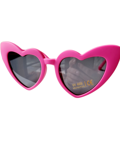 Kinderzonnebril siliconen Hart donker roze
