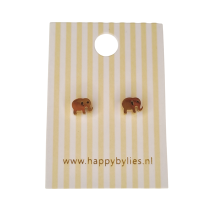 Kinderoorbellen olifant goud met schroefsluiting