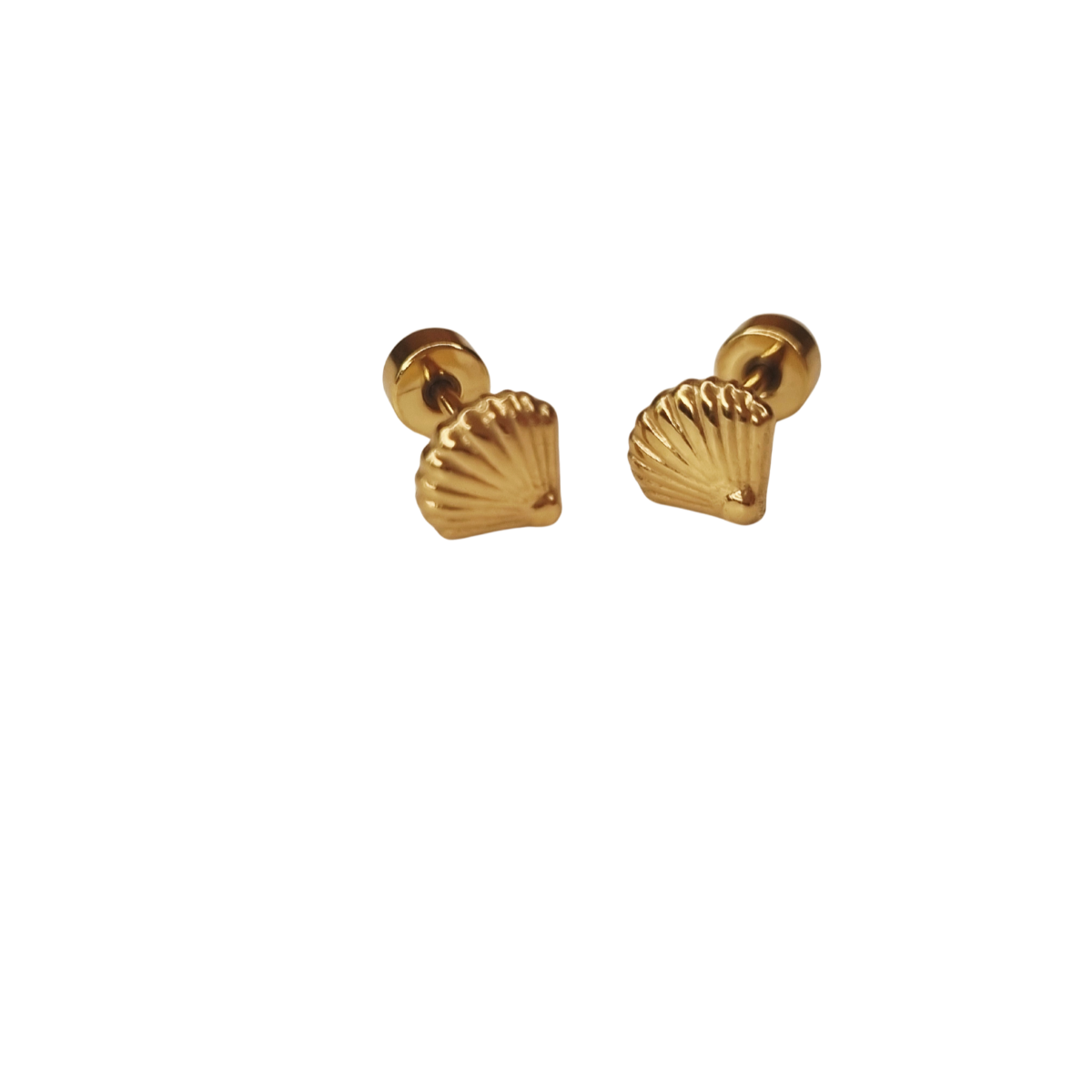 Kinderoorbellen Schelp goud met schroefsluiting