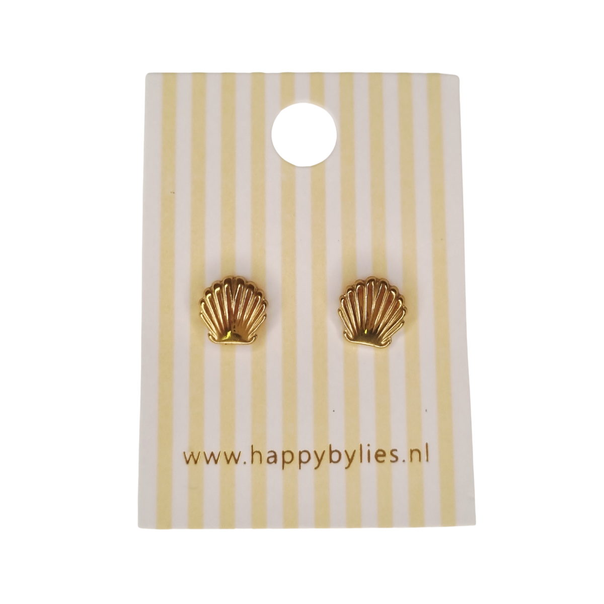 Kinderoorbellen Seashell goud met schroefsluiting 