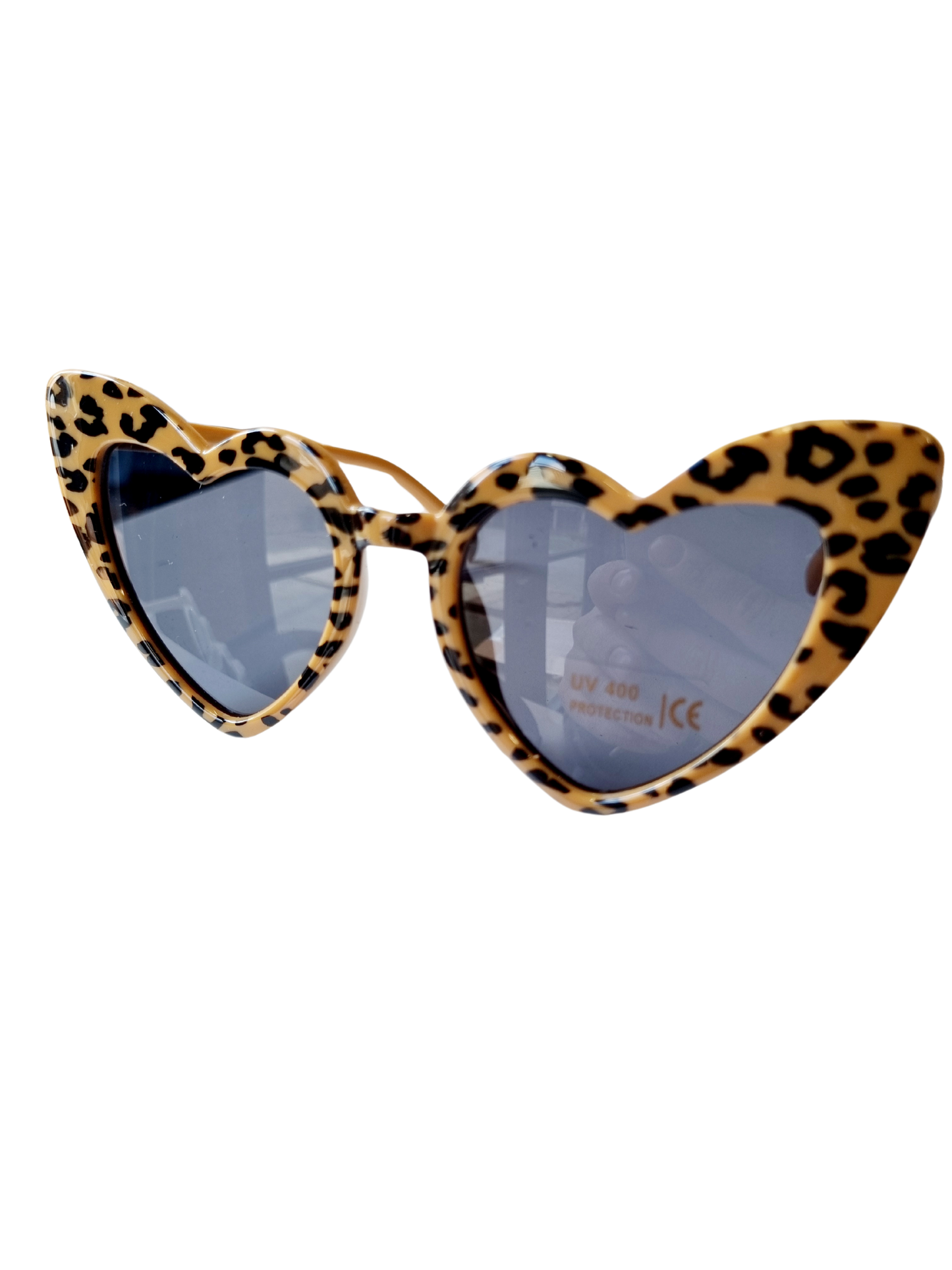 Kinderzonnebril hart leopard caramel