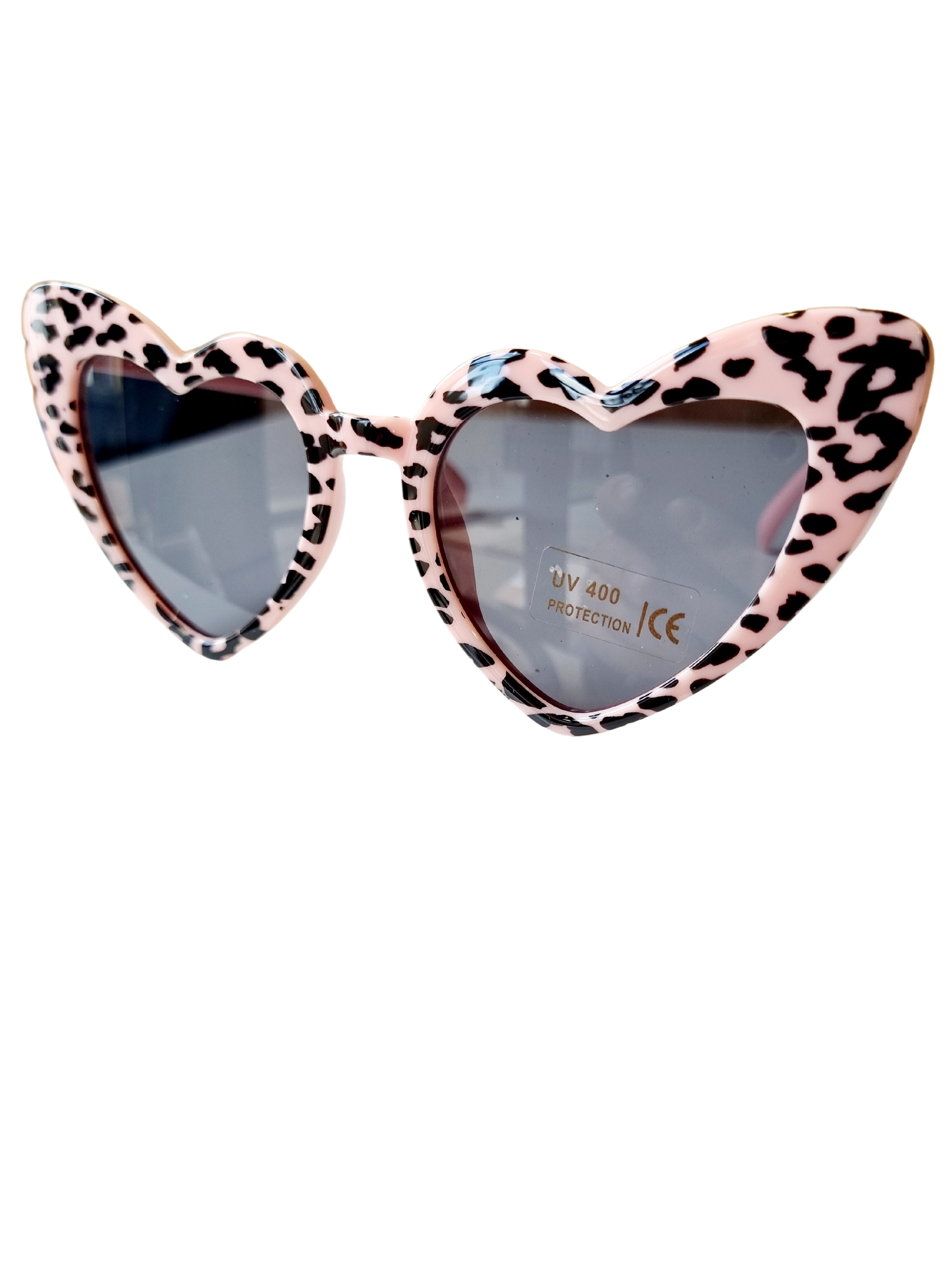 Kinderzonnebril hart leopard roze