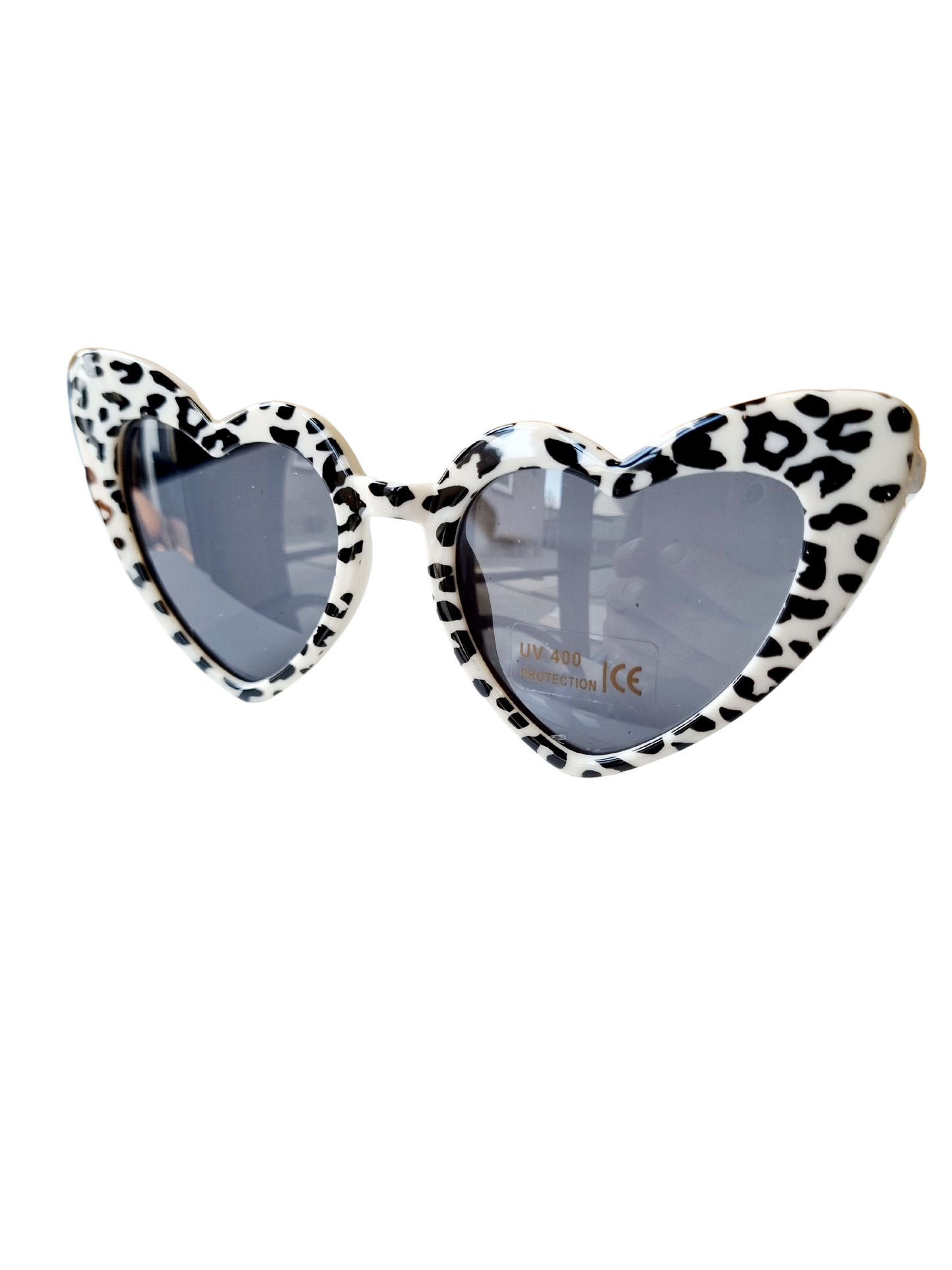 Kinderzonnebril hart leopard cream