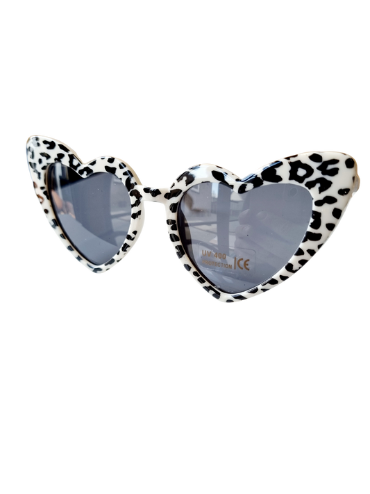 Kinderzonnebril hart leopard cream