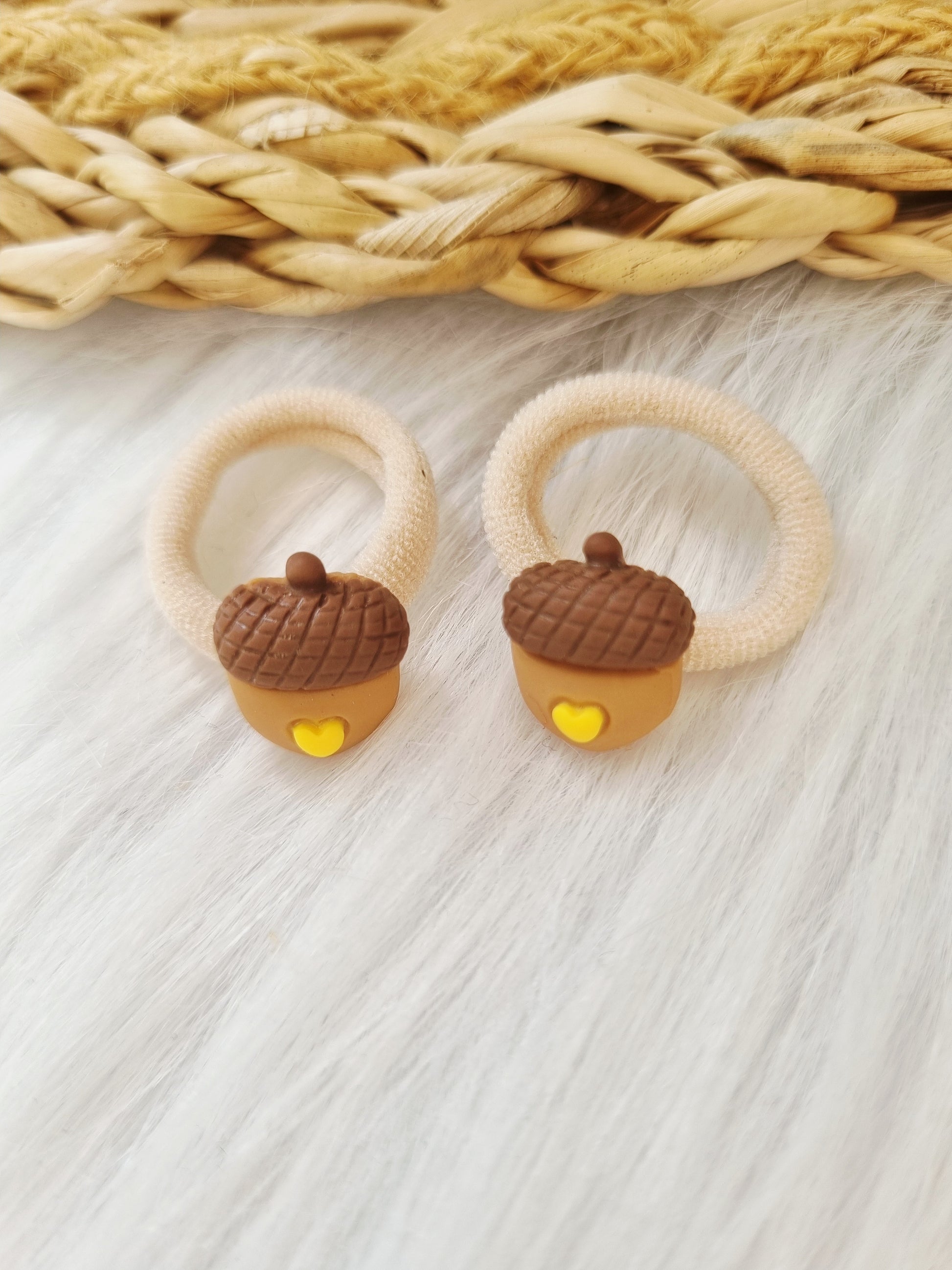 Mini haarelastiekjes Eikeltje 2 stuks (herfst)