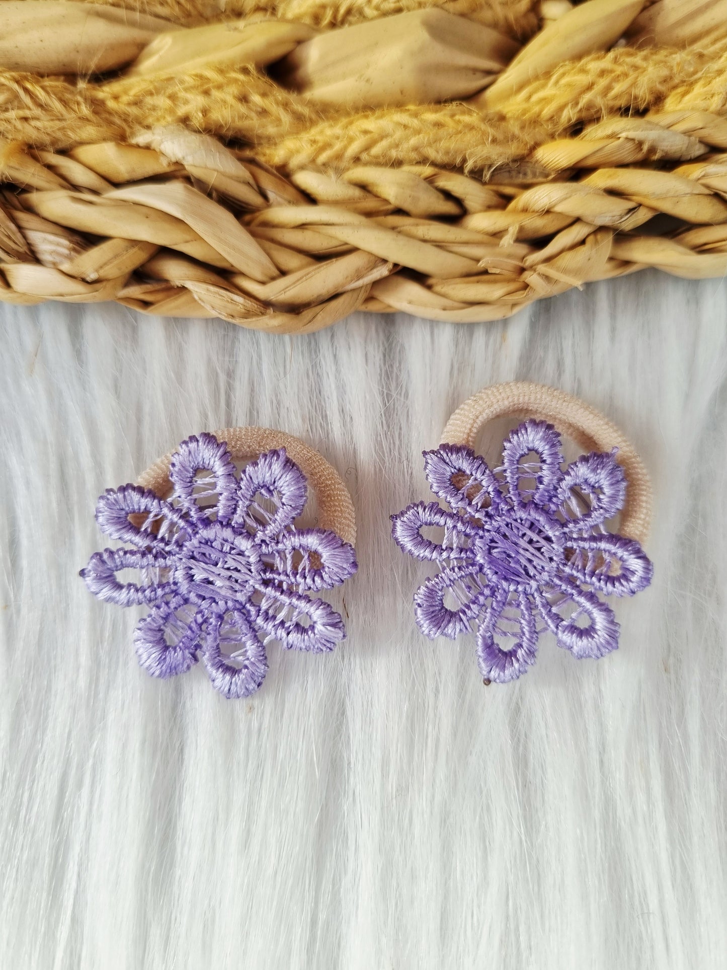 Mini haarelastiekjes Blossom 2 stuks paars