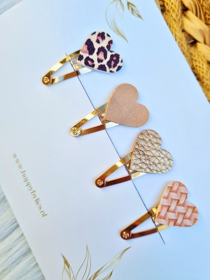 Leatherlook haarspeldjes Mira hart
