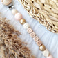 Speenkoord met naam metallic goud, light pink